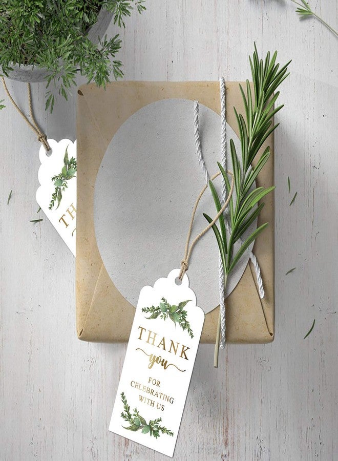 Mr.Mug Greenery Gold Gift Tags - 100pcs, Perfect for Baby Showers, Birthdays, Weddings & Bridal Showers, Includes 100ft Natural Jute Twine - Image 4